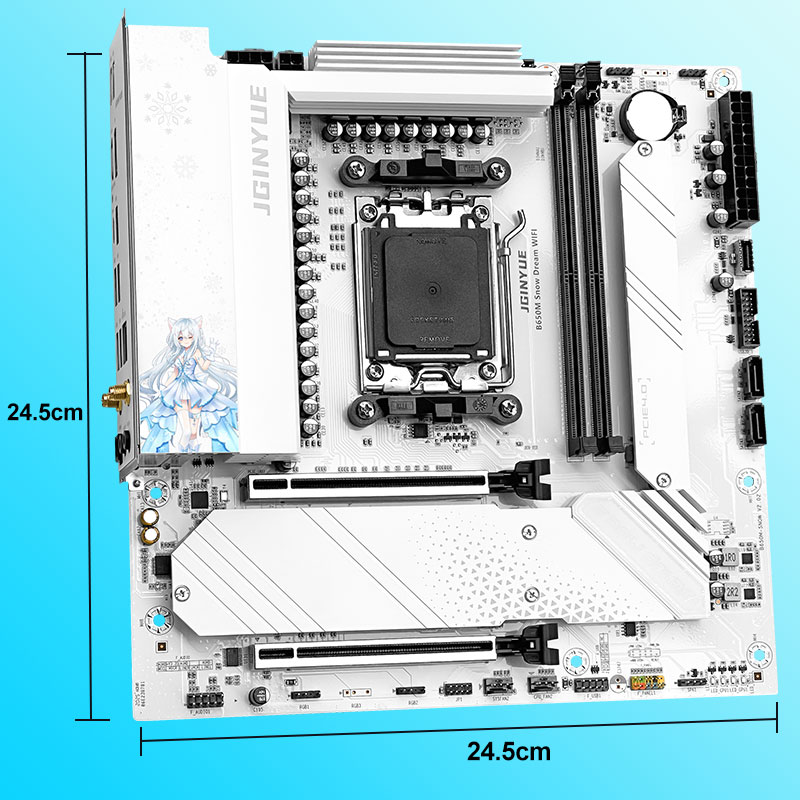 JGINYUE B650M Snow Dream WIFI  – обзор и цена Am5 Micro Atx Pcie 5.0 Motherboard