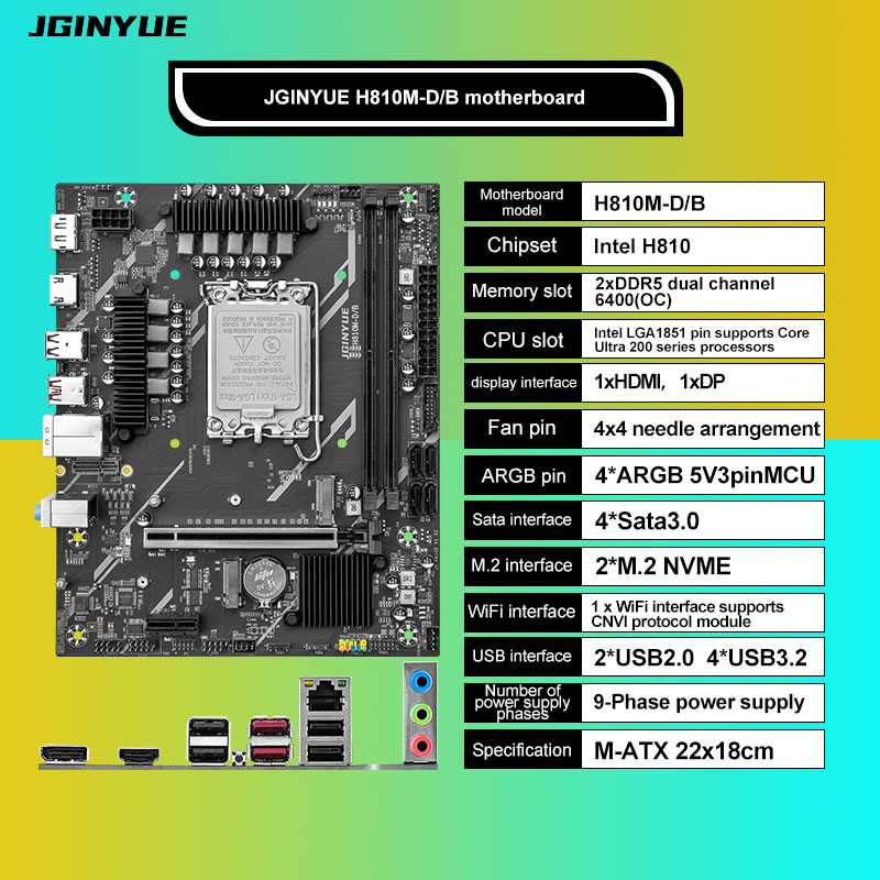 Материнская плата H810 Intel L – обзор и цена Lga1851 Gaming Motherboard